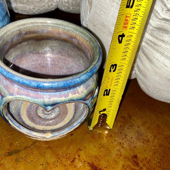 TWO BEAUTIFUL HANDMADE CERAMIC CANDLE HOLDERS - LIKE NEW - Picture 16 of 16